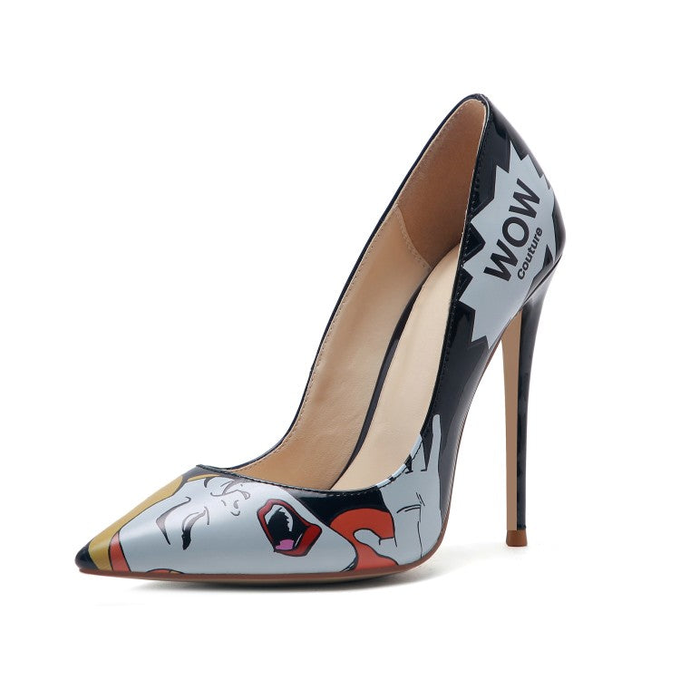 Comic book stiletto heel