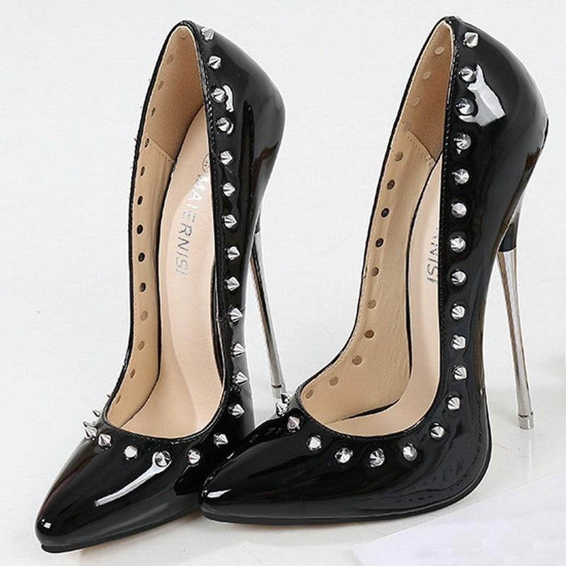 Steel heel with rhinestones stiletto