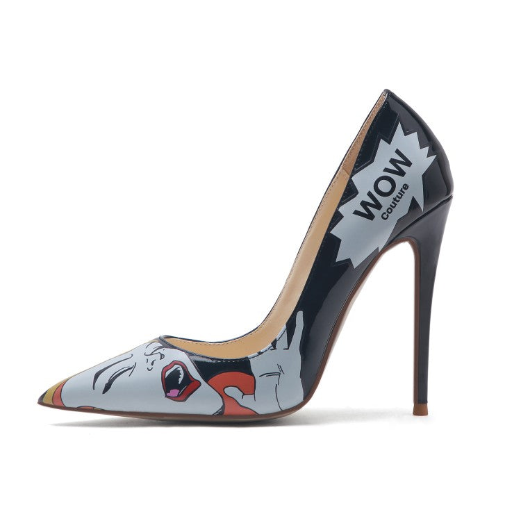 Comic book stiletto heel