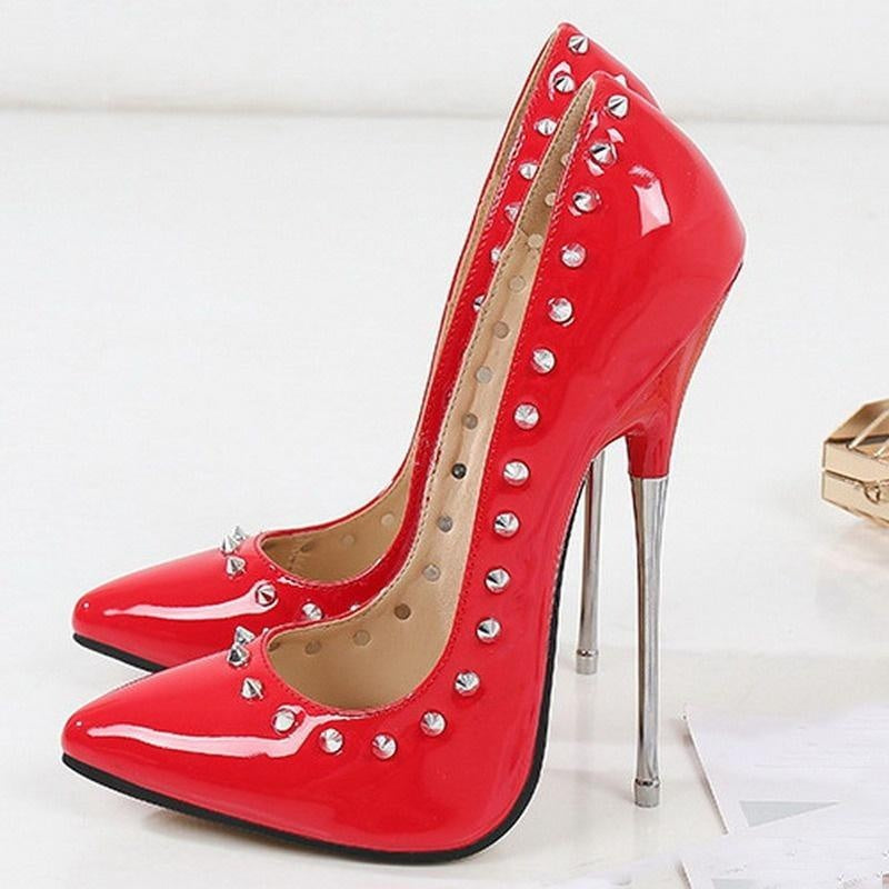 Steel heel with rhinestones stiletto
