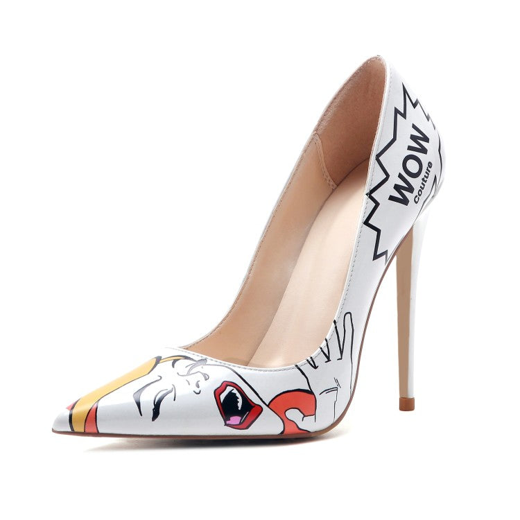 Comic book stiletto heel