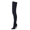 Thigh high stiletto suede boots