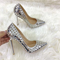 Silver studded heels