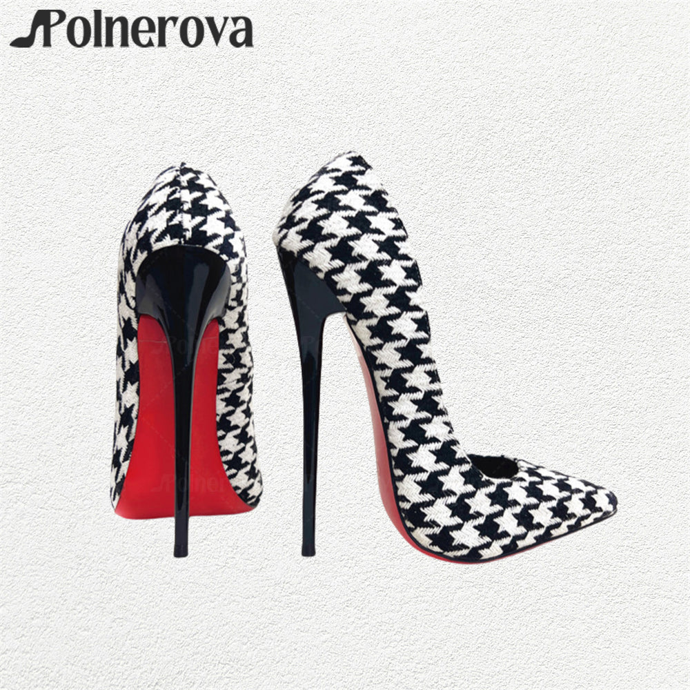 Houndstooth stiletto heel