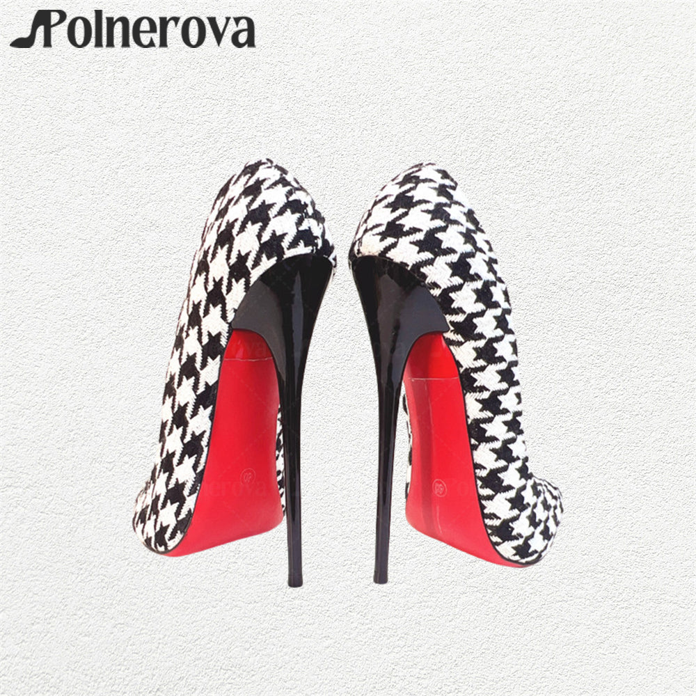 Houndstooth stiletto heel