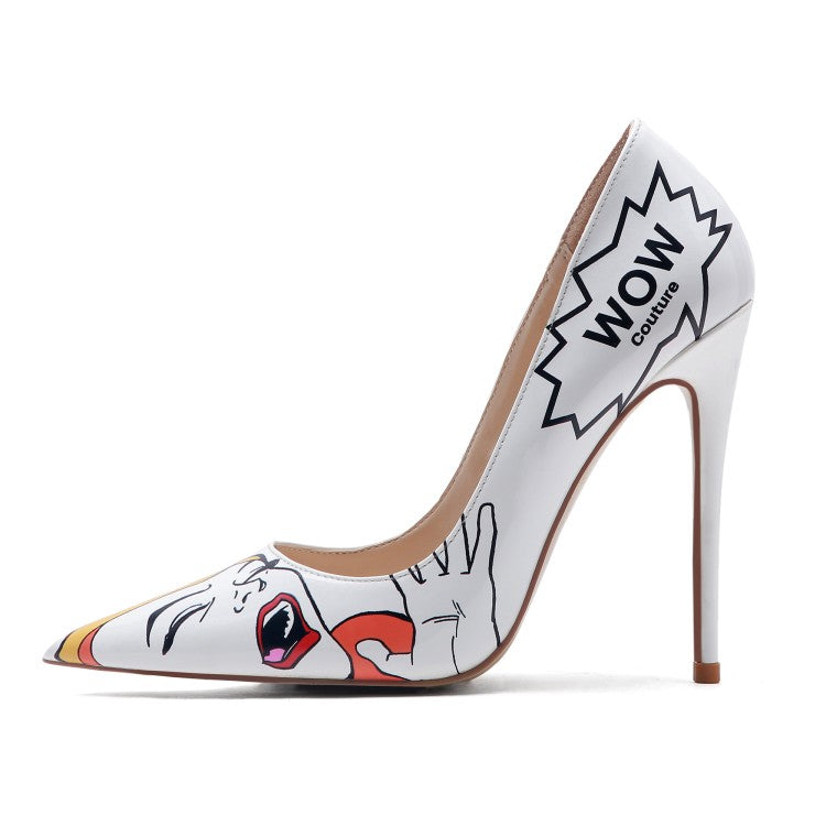 Comic book stiletto heel