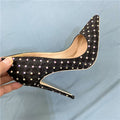 Black rhinestone stiletto heels