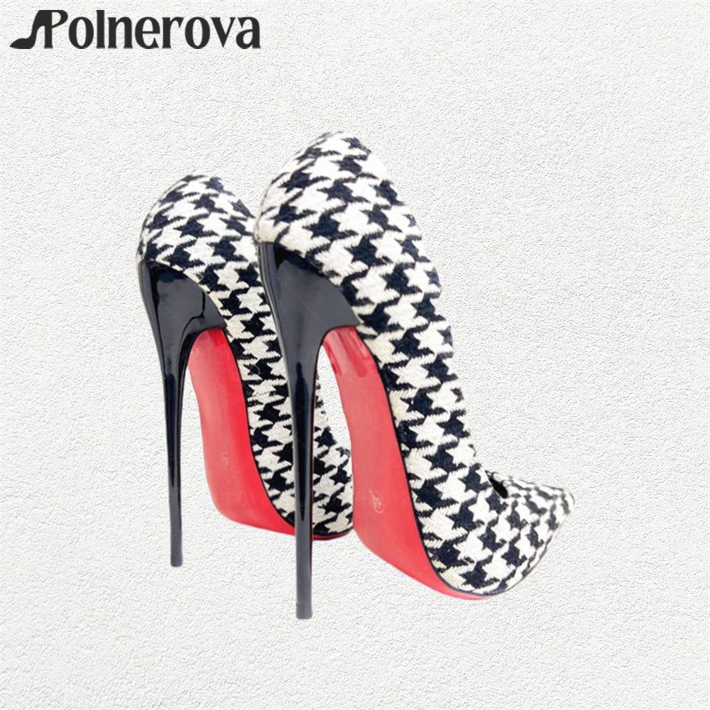 Houndstooth stiletto heel