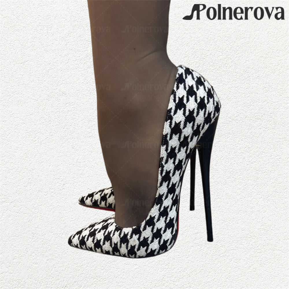 Houndstooth stiletto heel