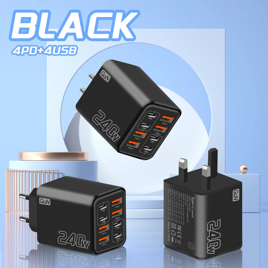 240W 8 in 1 fast charging power adaptor