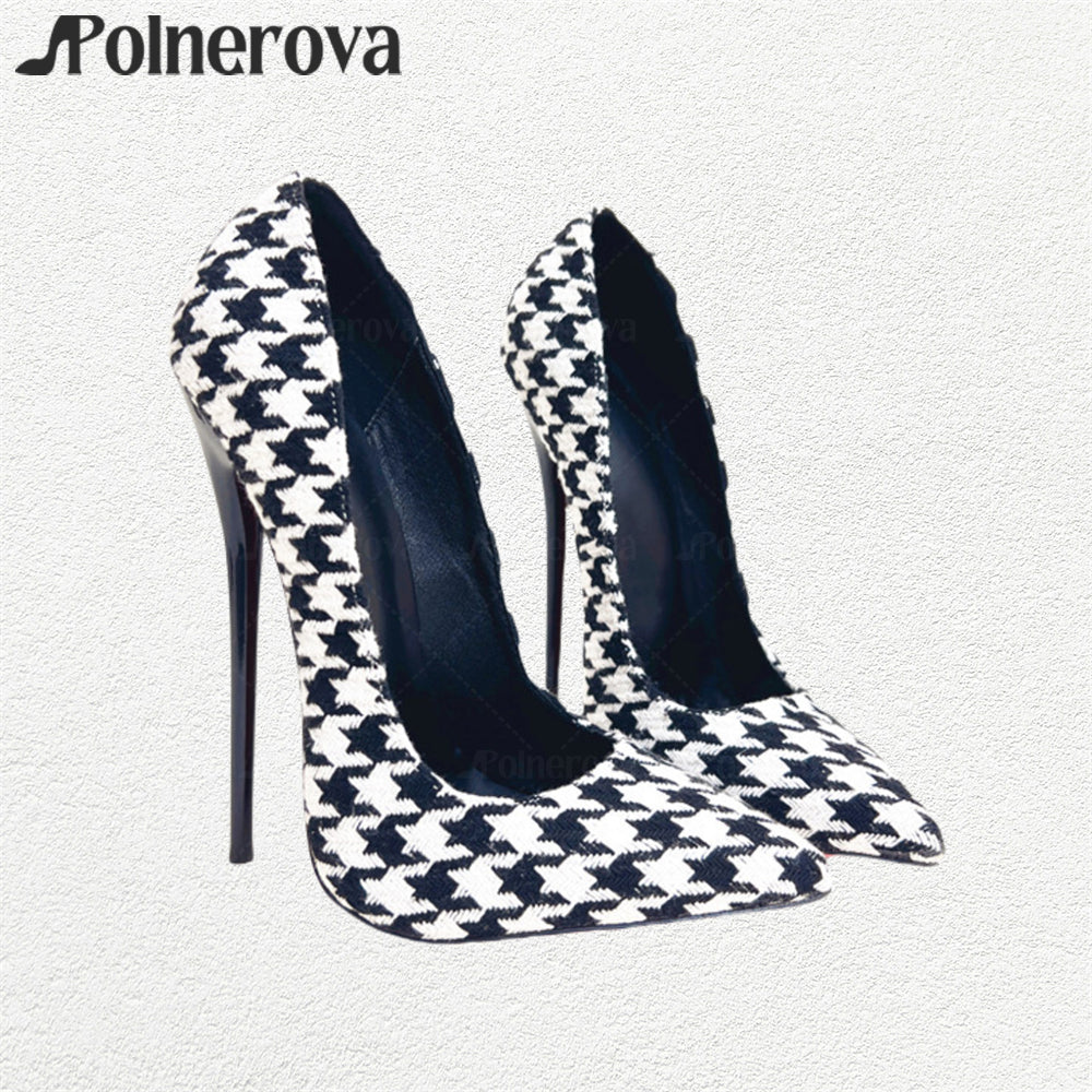 Houndstooth stiletto heel