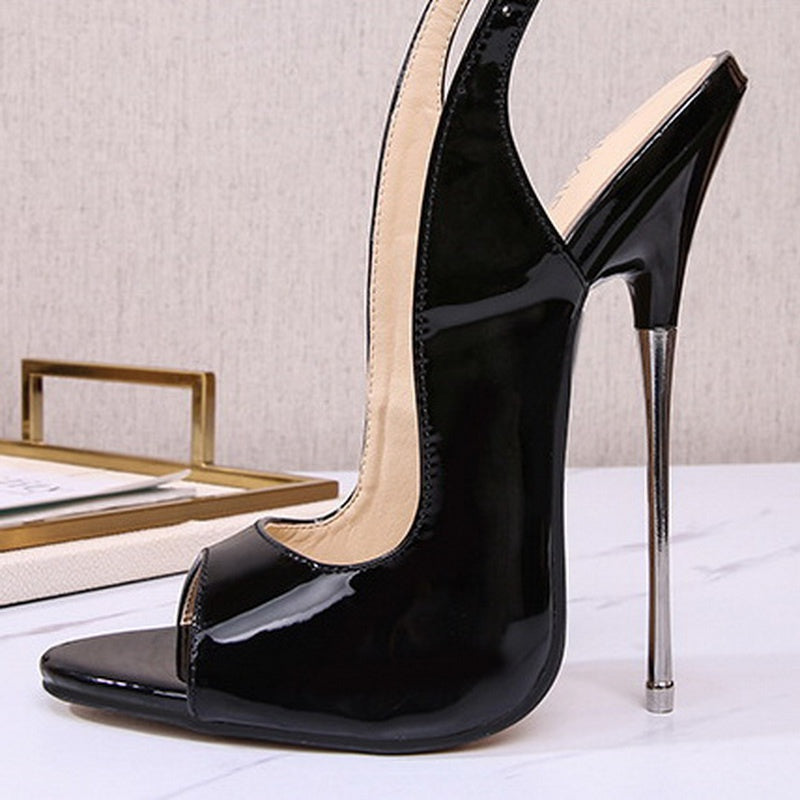 Steel heel Peeptoe stiletto shoe