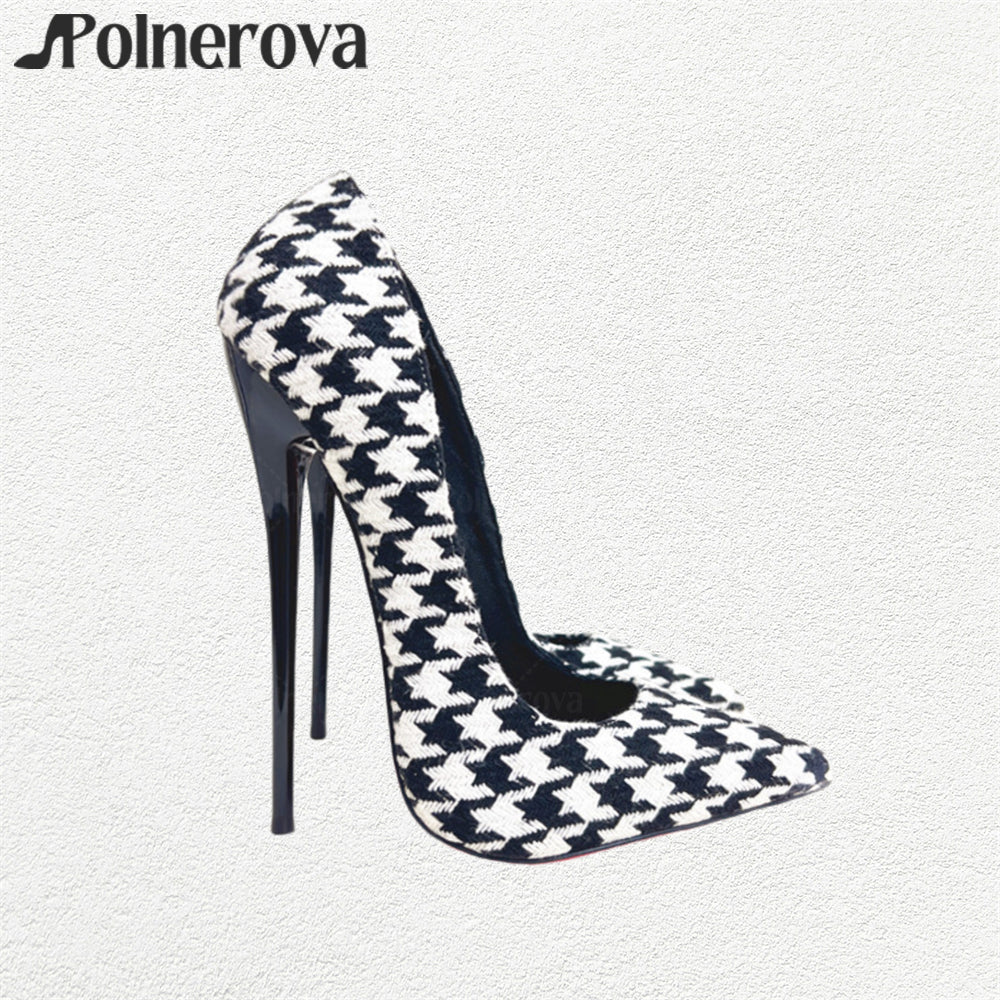 Houndstooth stiletto heel