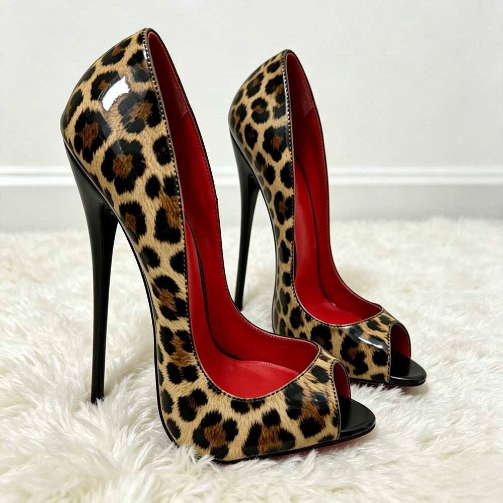 Peep toe stiletto heel