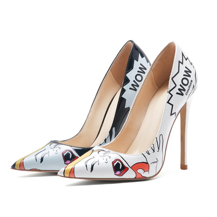 Comic book stiletto heel