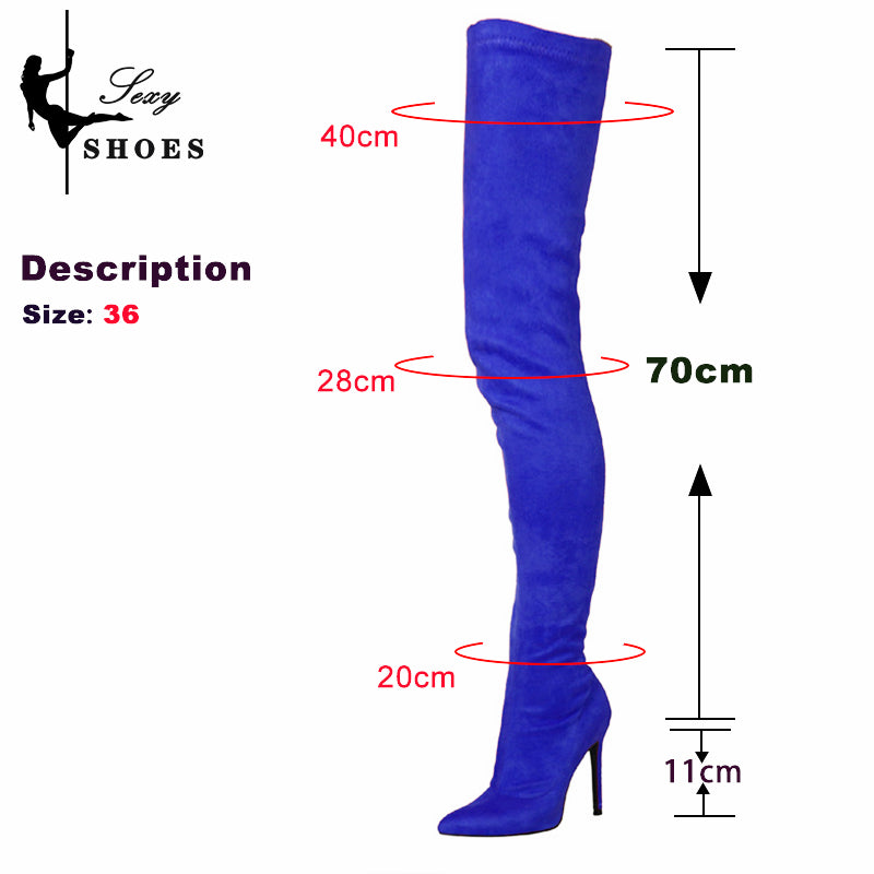 Thigh high stiletto suede boots