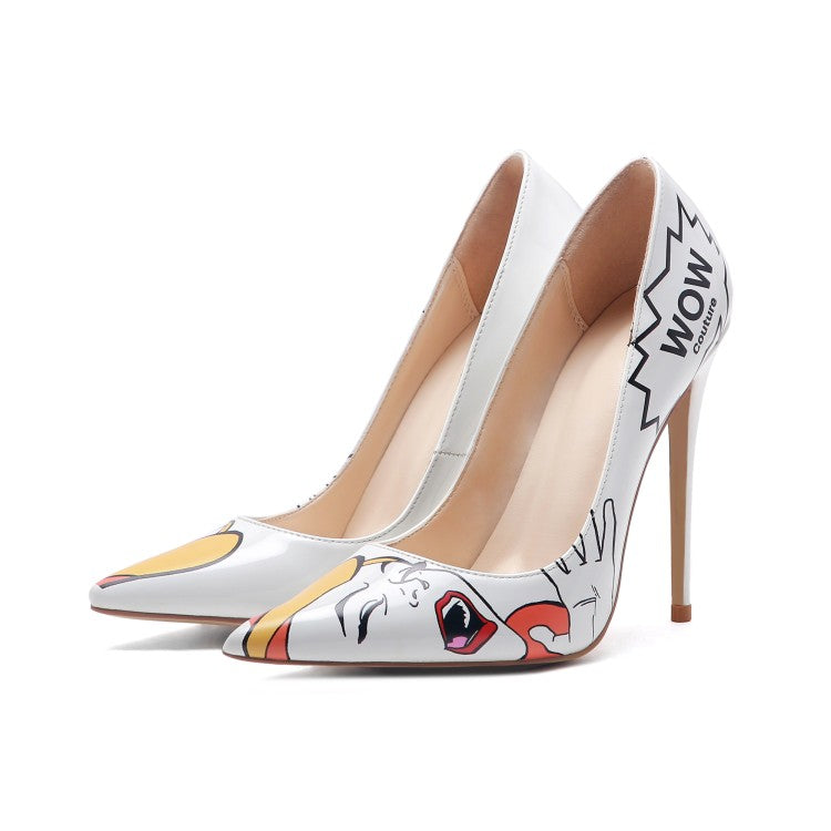 Comic book stiletto heel