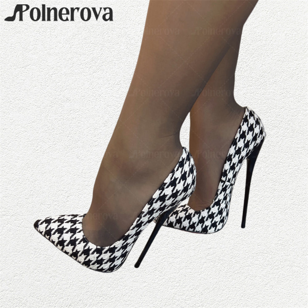 Houndstooth stiletto heel