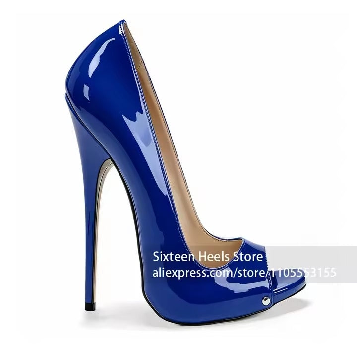 Peep toe stiletto heels